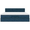 vidaXL Otomanski okvir kreveta s madracima plavi 200x200cm bar&scaron;unasti