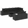 vidaXL 9-dijelni set vrtnih sofa s jastucima crni od poliratana