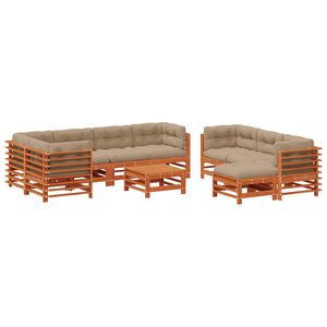 vidaXL Set lounge namje&scaron;taja za vrt 10 kom. Vo&scaron;tanosmeđa