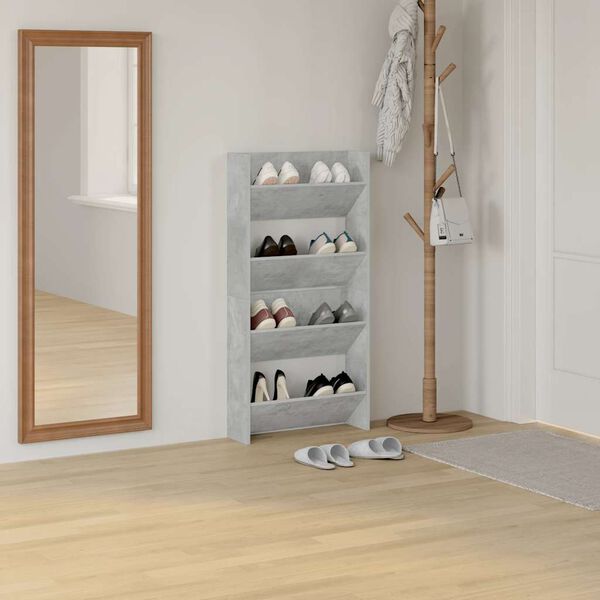 vidaXL Zidni ormarići za cipele 2 kom boja betona 60x18x60 cm drveni