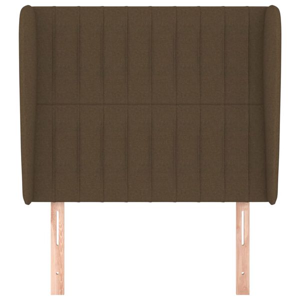 vidaXL Uzglavlje s u&scaron;ima tamnosmeđe 93x23x118/128 cm od tkanine