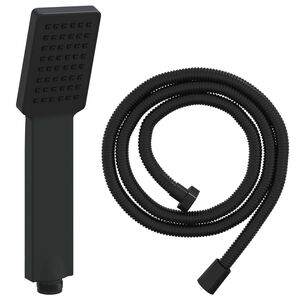 vidaXL Set glave tu&scaron;a Crna 150 cm Nehrđajući čelik
