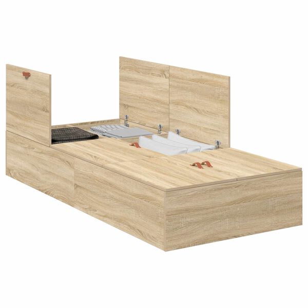 vidaXL Krevet s ladicama Sonoma hrast 70 x 190 cm Konstruirano drvo