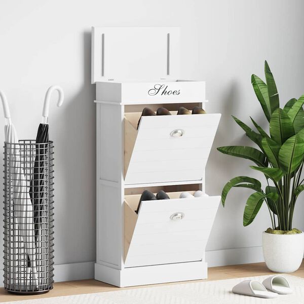 vidaXL Ormarić za cipele bijeli 50 x 28 x 98 cm od drva paulovnije