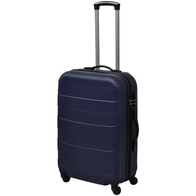 vidaXL Trodijelni set čvrstih kovčega s kotačima plavi 45,5/55/66 cm