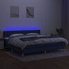 vidaXL Krevet box spring s madracem LED plavi 200x200 cm od tkanine