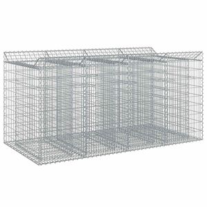 vidaXL Gabionski uzdignuti krevet 2 kom. 200 x 100 x 100 cm Srebrna