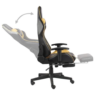 vidaXL Okretna igraća stolica s osloncem za noge zlatna PVC