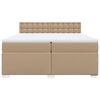 vidaXL Krevet box spring s madracem cappuccino 200x200cm umjetna koža