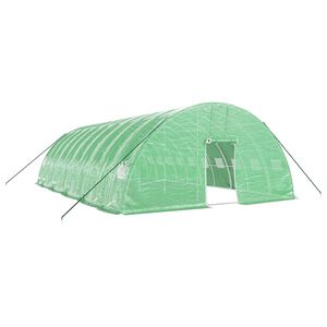 vidaXL Plastenik s čeličnim okvirom zeleni 60 m&sup2; 10 x 6 x 2,85 m