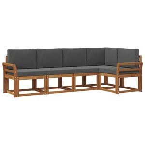 vidaXL Set vanjskih sofa 5 kom. Prirodna i antracit