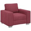 vidaXL Sofa 3 pcs Vjetrovita Crvena Platnasta tkanina