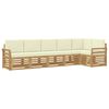 vidaXL Set vanjskih sofa 6 kom. Bijela i krem Poliester