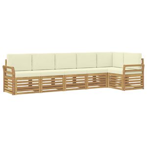 vidaXL Set vanjskih sofa 6 kom. Bijela i krem Poliester