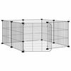 vidaXL Kavez za kućne ljubimce s 8 panela i vratima crni 70x70x35 cm čelik