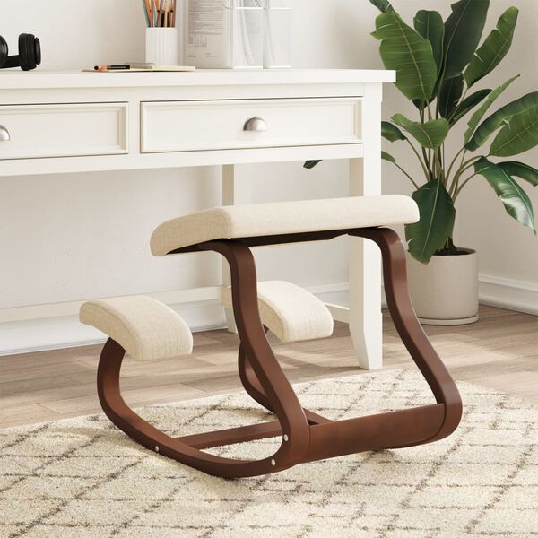 vidaXL Stolica klečalica krem 48 x 71 x 51 cm &scaron;perploča od breze