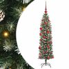 vidaXL Umjetno vitko božićno drvce Zelena i bijela 150 cm