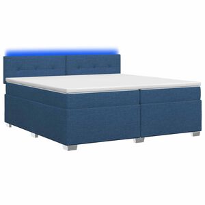 vidaXL Krevet s box springom, madracem i LED-om Plava 200 x 200 cm
