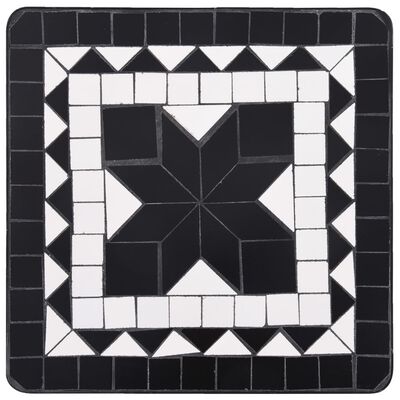 vidaXL Pomoćni stolić s mozaikom crno-bijeli keramički