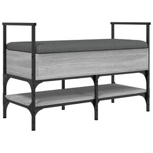 vidaXL Klupa za cipele siva boja hrasta 85,5x42x57,5 cm drvena
