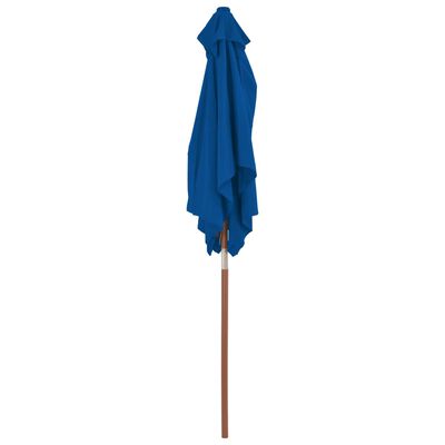 vidaXL Vrtni suncobran s drvenom šipkom plavi 150 x 200 cm