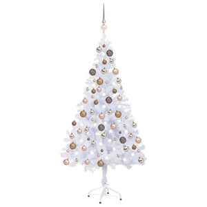 vidaXL Umjetno osvijetljeno božićno drvce s kuglicama 120 cm 230 grana