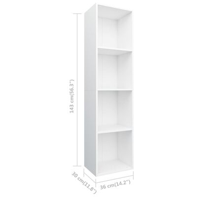 vidaXL Ormarić za knjige/TV bijeli 36 x 30 x 143 cm od iverice