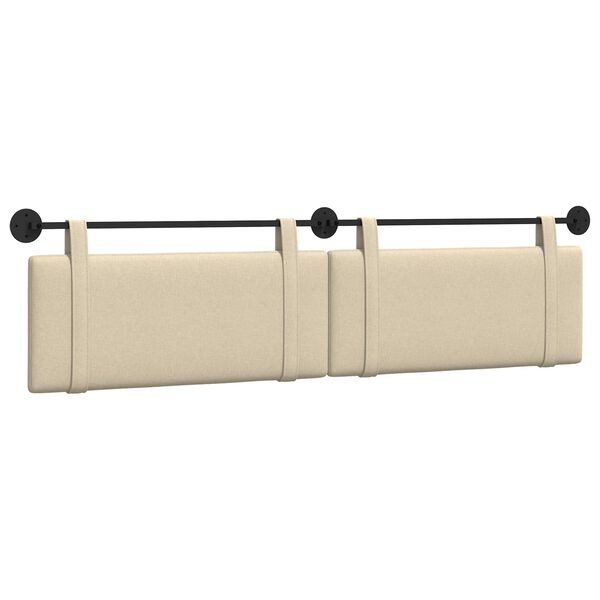 vidaXL Držeće uzglavlje Zidne Jednobojno Krema 210 x 55 x 5 cm tkanina