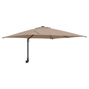 vidaXL Vrtni suncobran S LED lampica Sivo-smeđa 248,5 x 247,5 x 160 cm