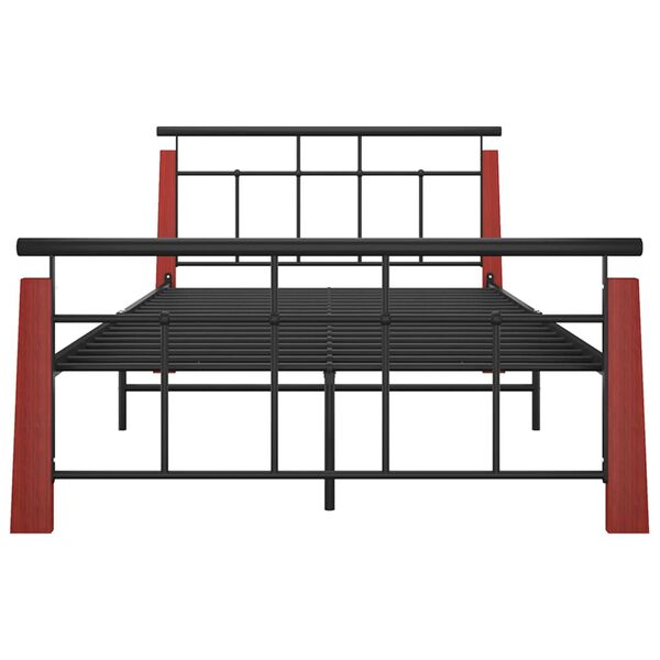 vidaXL Okvir za krevet od metala i masivne hrastovine 120 x 200 cm