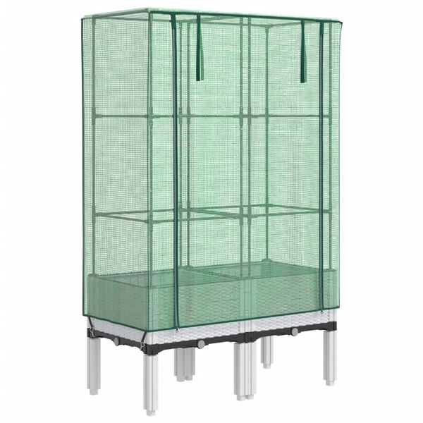 vidaXL Povi&scaron;ena gredica s pokrovom za staklenik 80 x 40 x 140 cm