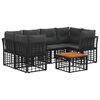 vidaXL Set vanjskih sofa 7 kom. Crna i tamno siva poliratan