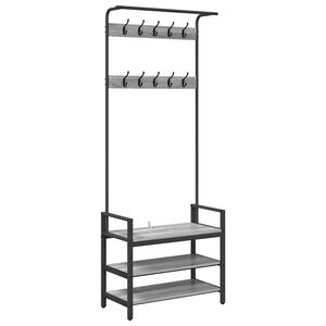vidaXL Vje&scaron;alica za kapute s policom Siva Sonoma 75 x 34 x 184 cm