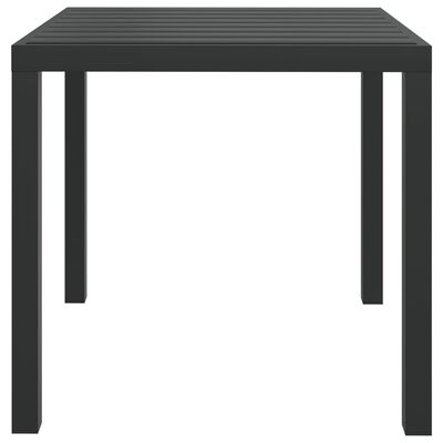 vidaXL Vrtni stol crni 80 x 80 x 74 cm aluminijum i WPC