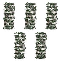 vidaXL Rešetkaste ograde od vrbe 5 kom s umjetnim lišćem 180 x 30 cm