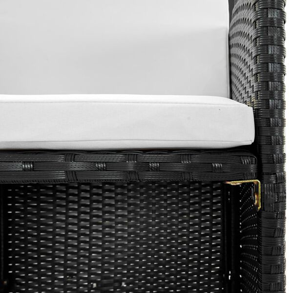 vidaXL 13-dijelni vrtni blagovaonski set od poliratana s jastucima crni