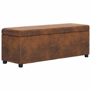 vidaXL Klupa s pretincem od umjetne bru&scaron;ene kože 116 cm smeđa