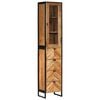 vidaXL Kupaonski ormarić 40x27x190 cm željezo i masivno bagremovo drvo