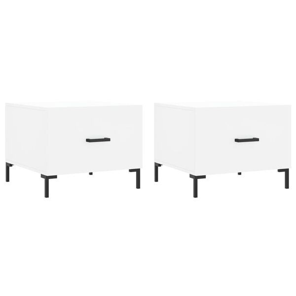 vidaXL Stolići za kavu 2 kom bijeli 50x50x40 cm od konstruiranog drva