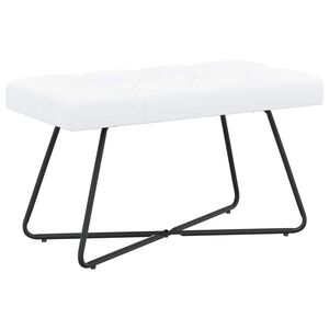 vidaXL Klupa s gumbastim tkanjem Bijela 80 x 40 x 46 cm Tkanina