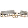 vidaXL Set vanjskih sofa s jastukom 8 pcs Bijela i svjetlosiva