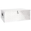 vidaXL Kutija za pohranu srebrna 100 x 55 x 37 cm aluminijska
