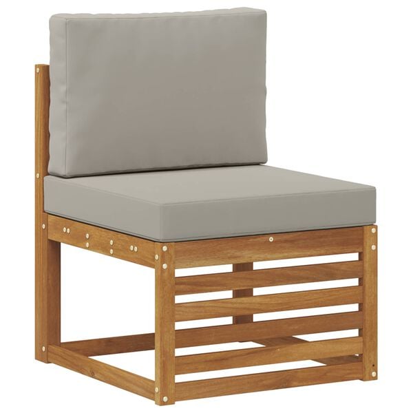 vidaXL Setovi sofa 6 pcs Prirodna i svijetlo siva Čvrsto drvo akacije