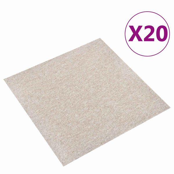 vidaXL Tepih 20 pcs Svijetla bež 50 x 50 cm 100% Polipropilen