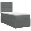 vidaXL Boxspring krevet s madracem Tamnosiva Jjedan Tkanina