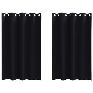 vidaXL Zavjese za blackout s prstenovima 2 kom. Crna 175 x 140 cm