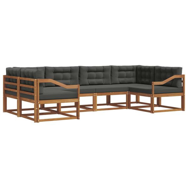 vidaXL Set vanjskih sofa s jastukom 6 pcs Prirodna i antracit