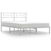 vidaXL Metalni okvir za krevet s uzglavljem bijeli 150x200 cm