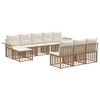 vidaXL Set vanjskih sofa 9 pcs Prirodna i krema bijela Poliester