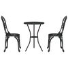 vidaXL Bistro set za vrt 3 pcs Crna Aluminij